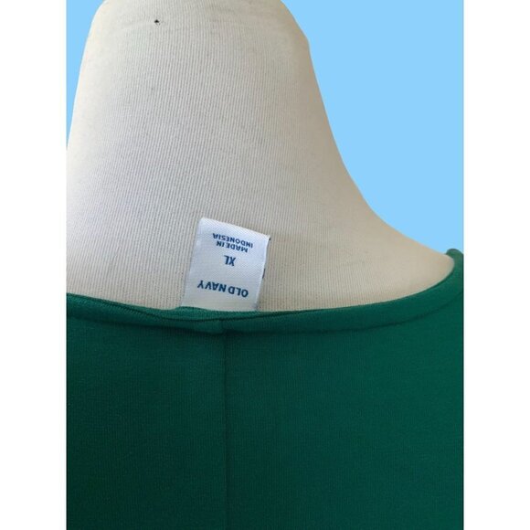 OLD NAVY LADIES LONG SLEEVE SOLID GREEN LIGHTWEIGHT TSHIRT DRESS NWT XL - Picture 4 of 8